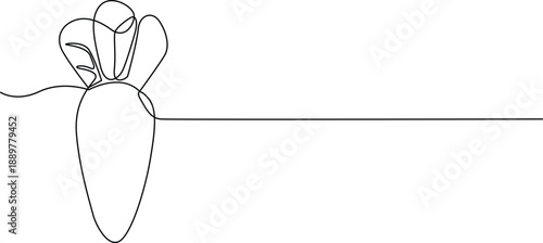 Illustrated carrot with green stem Vector