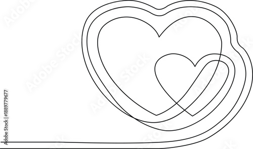 Intertwined hearts outline Vector