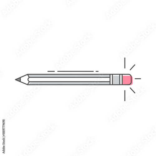 Pencil with pink eraser tip sharp.