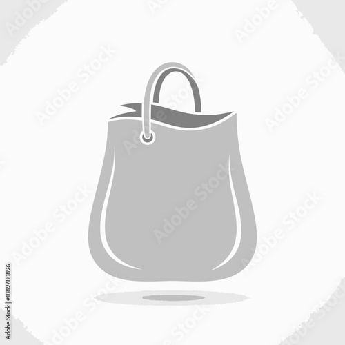 Simple gray ladies handbag illustration.