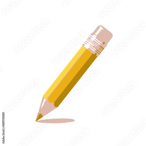 Yellow pencil with eraser on top.