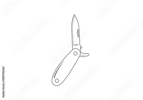 Simple line drawing of a pocket knife