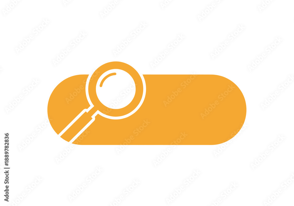 Fototapeta premium Magnifying glass icon on yellow background