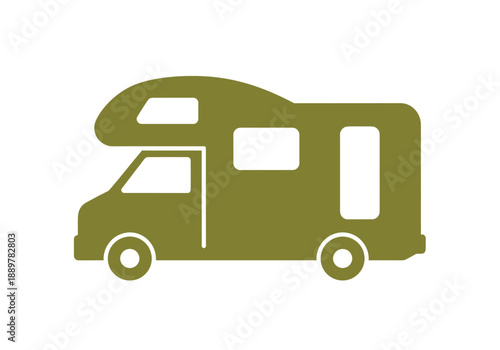 Camper van illustration on white background