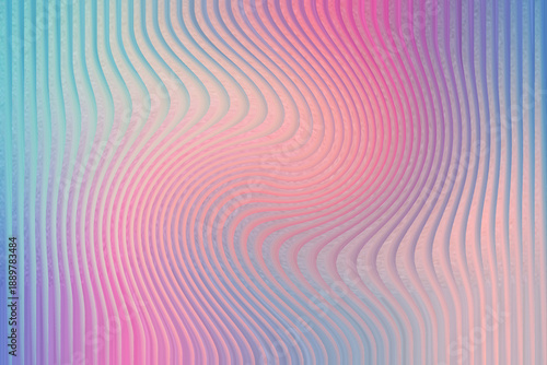 Vibrant wavy lines in pastel pink blue gradient background