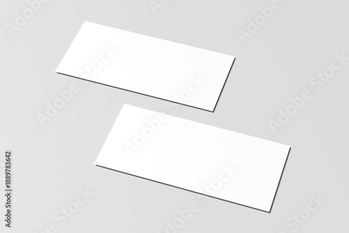 Landscape DL flyer blank mockup isolated on grey background