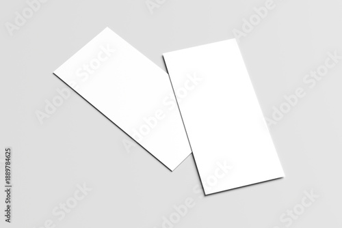 Blank DL flyer mockup for showcase your design to clients. Isolated on gray background	