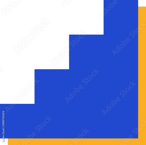 Abstract Geometric Stairs with Bold Blue and Yellow Retro Color