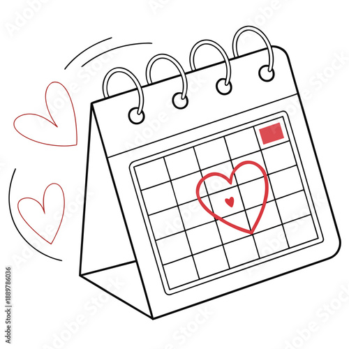 Heart Calendar Date 1