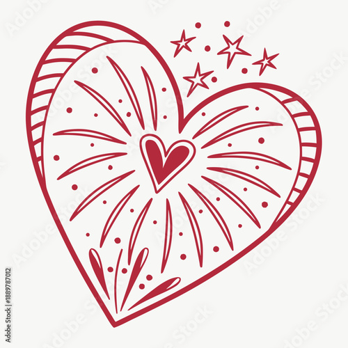 Valentine Firework Heart 1