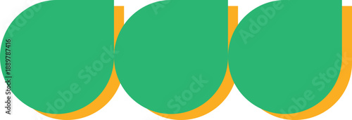 Abstract Retro Geometric Design with Green Orange Circular Shapes