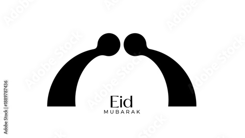This image showcases a peaceful Eid Mubarak illustration focused on calmness, reflection, and inner balance. The silhouette style enhances emotional clarity while maintaining a respectful Islamic aest
