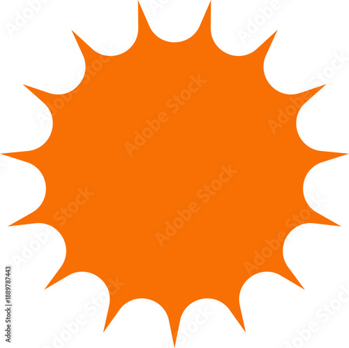 Retro Bright Orange Sun Illustration with Radiating Rays