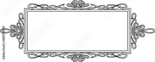 Elegant Decorative Rectangle Frame Swirl Vector Design