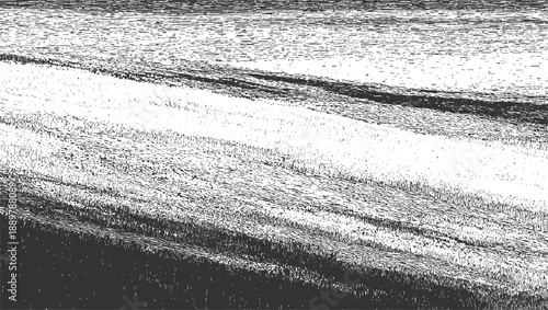 Abstract monochrome textured background with horizontal lines and vertical strokes resembling grass or water ripples