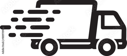 Delivery truck icon. Express delivery trucks icon. Fast shipping truck icon. Vector illustration
