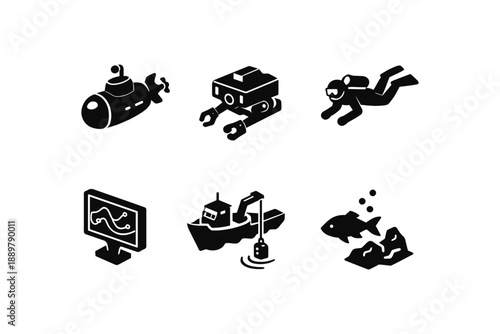 Underwater Exploration Icons
