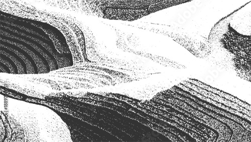 Monochrome abstract textured background with swirling dark and light patterns black white