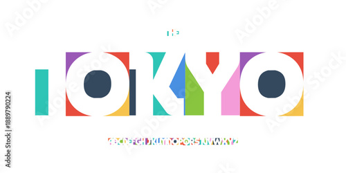 Creative Font Logo Alphabet Blocks Letter Set Modern Typography, Fun Art Creativity Typographic Design for Bright Summer Poster Headline, Color Type Symbol Logotype, Colorful Fonts. Vector Typeface