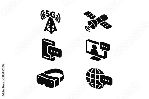 Communication Technology Icons Set