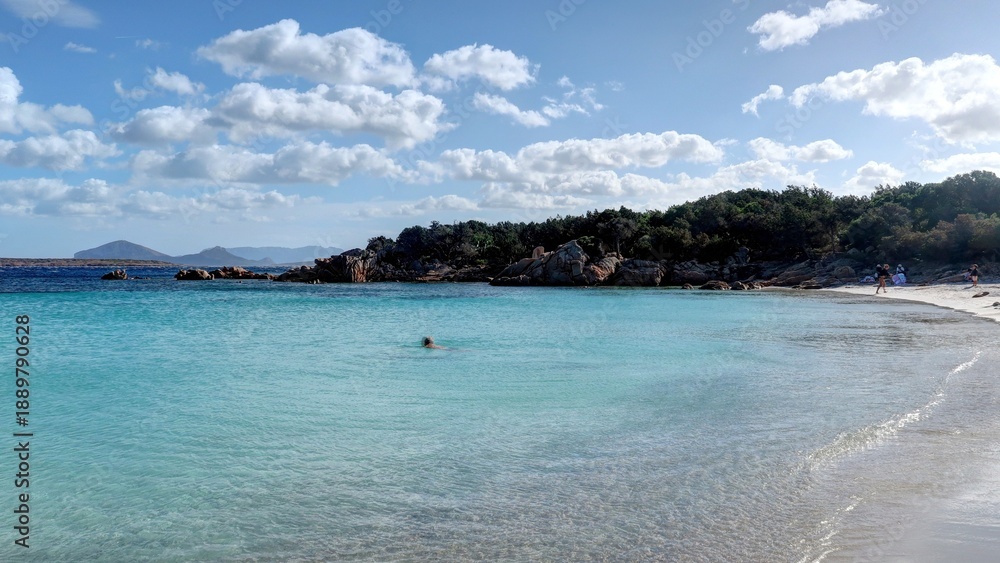 Obraz premium plage de sable blanc et eau cristalline en Sardaigne