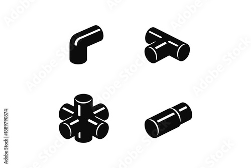 Plumbing Pipe Fittings Icons