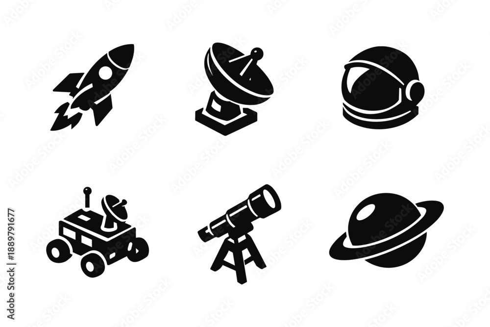 Obraz premium Space Exploration Icons