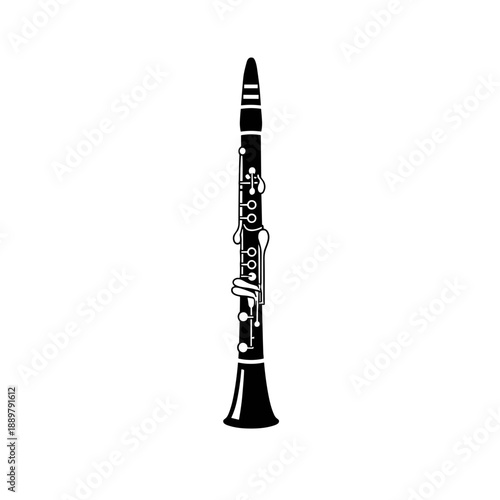 silver flute isolated on white