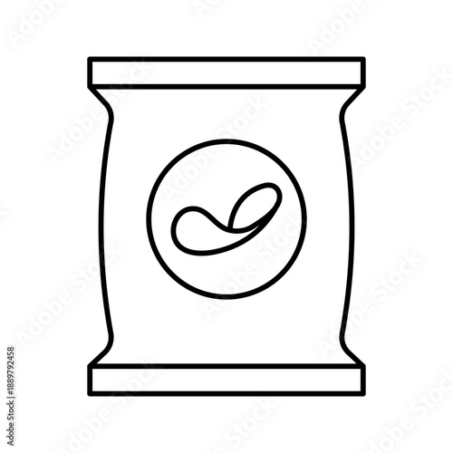 Potato chips snack packet salty food line art icon
