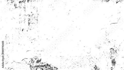 Black speckle and grunge texture on white background with rough surface details abstract