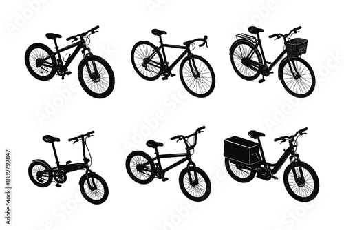 Various Bicycle Silhouettes Collection