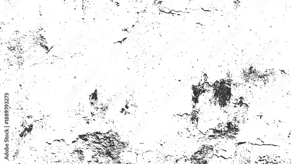 Fototapeta premium Black speckle and crack texture on white background grunge abstract