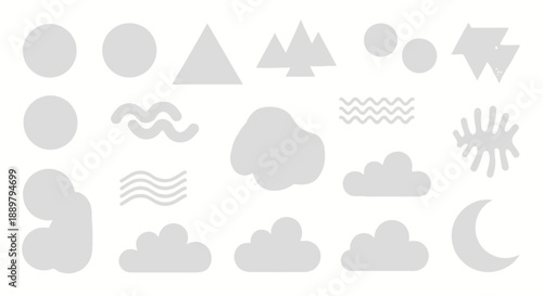 Minimalist soft gray shapes composition for abstract background usage and versatile design