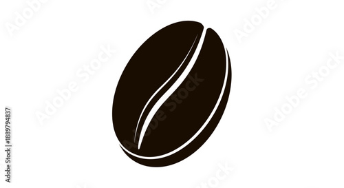 Single coffee bean illustration, offering a simple and clean coffee product representation minimal
