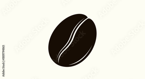 Single stylized coffee bean illustration against a clean white backdrop design asset