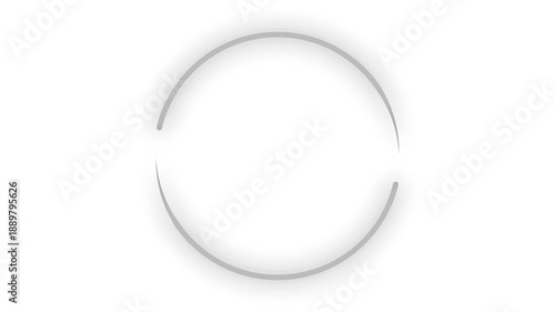 Silver white neon laser round looping animation with metallic glow