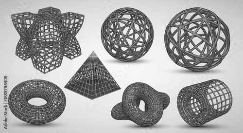 Complex architectural geometric constructions, demonstrating abstract design principles and