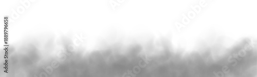 Dense gray smoke drifts over soft white clouds with swirl, haze textures. Mist, steam highlight atmospheric phenomena while realistic thunder, storm, vapor, fog. PNG vector.
