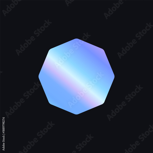 Holographic Foil Sticker Chrome Circle Holograph Emblem, Badge Luxury Coupon Label Silver Gradient Glossy Metallic Empty Silhouette Logo Seal for Promo Ecommerce Shop Product Ad. Vector Illustration