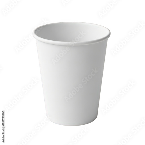 Wallpaper Mural Single plain white paper cup with a rolled rim, ready for branding or drinks, isolated on transparent background. Torontodigital.ca