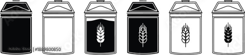 Cereal box set vector illustration wheat packaging icon collection