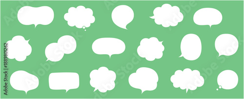 ゆるい吹き出しのベクターイラストセット。ふきだし、フレーム、おしゃれ、シンプル