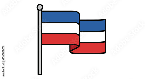 Waving tricolor flag illustration conveying patriotism nationhood and unity on white background