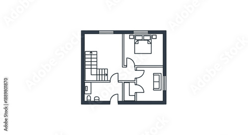 Detailed architectural blueprint showcasing the layout of a two-story residential house for