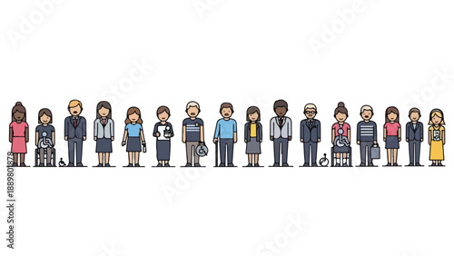 Diverse group of people standing together in support of International Day of Elimination of Racial Discrimination and Anti-racism awareness, promoting unity and equality on a white background with a