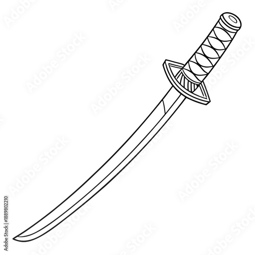 Katana Blade Line Art