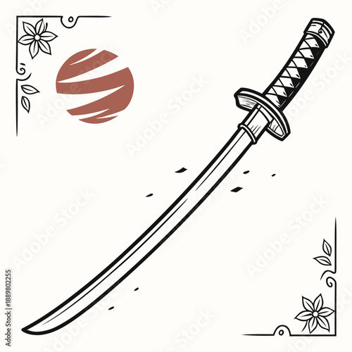 Katana Clean Flat Illustration 1
