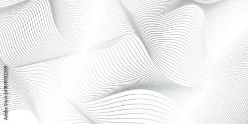 Elegant abstract white background with subtle grey curved lines for modern templates.