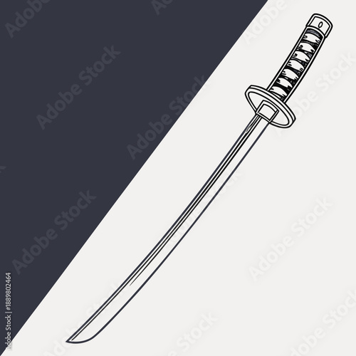 Katana Flat Line Poster