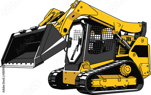 Skid steer loader construction machine with a bucket heavy equipment